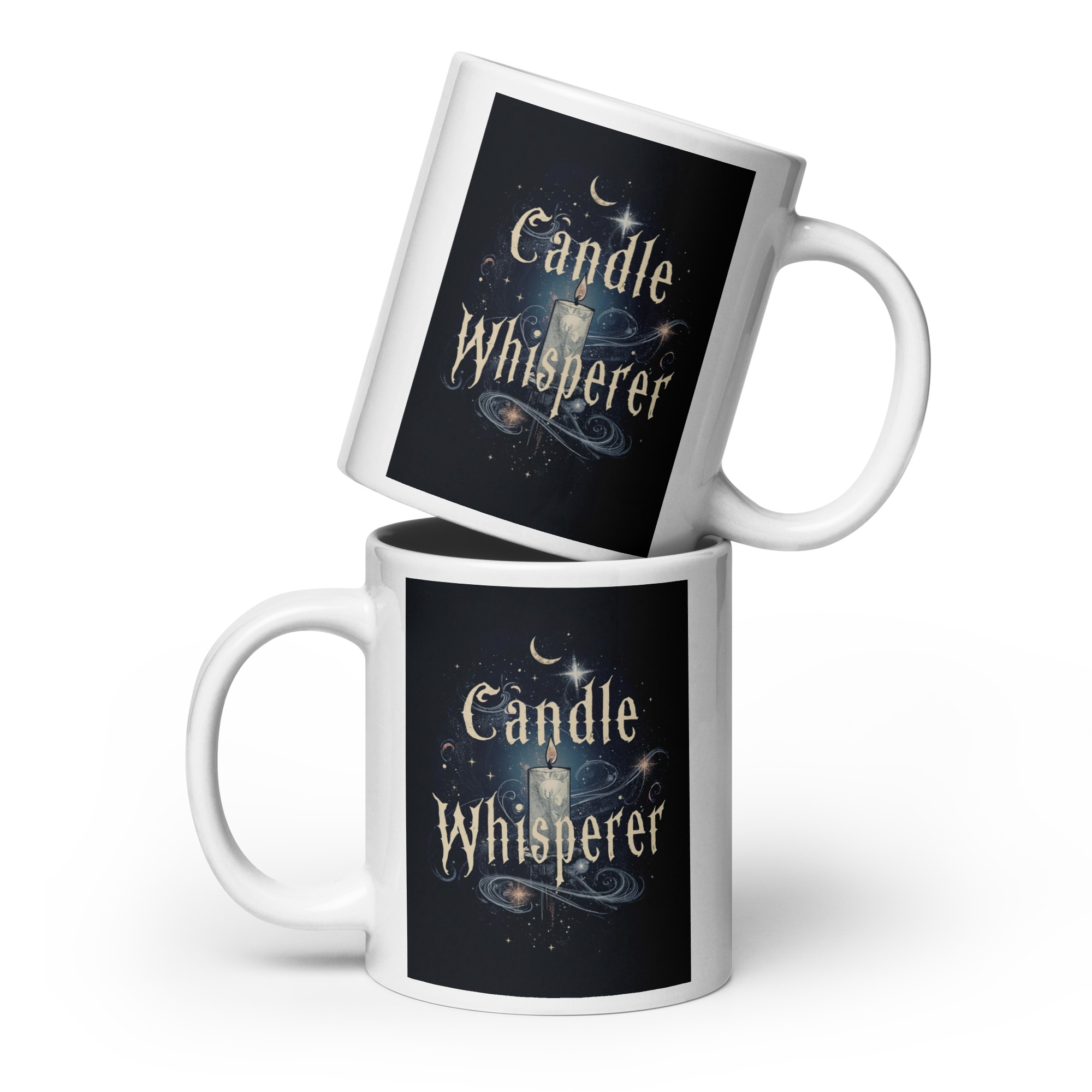 Candle Whisperer White glossy 20 oz. mug